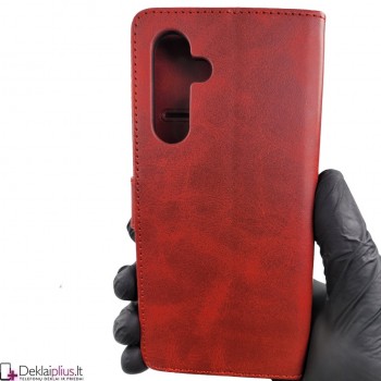 Dirbtinos odos dėklas su skyreliais - raudonas (Samsung A54 5G)